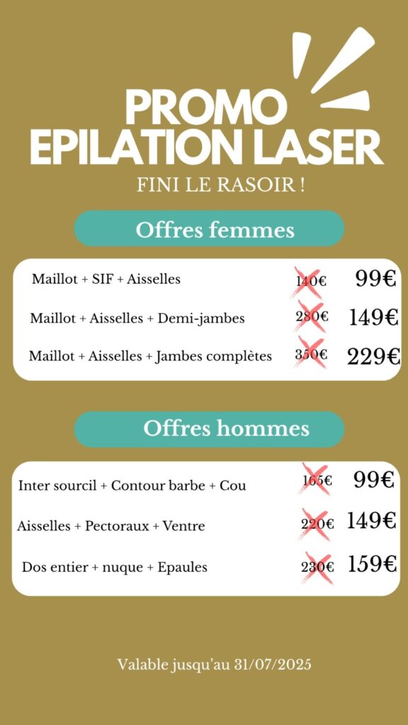 Promotion épilation laser juillet 2025 | Centre de Laser l’Étoile La Ciotat